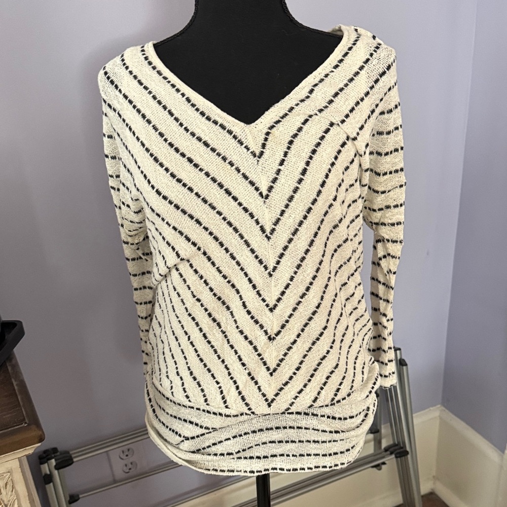 Knox Rose Cream and Black Striped Blouse
